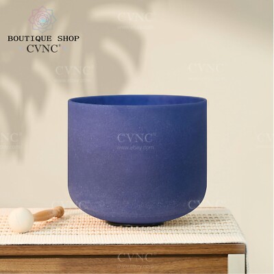 CVNC 432Hz 8'' A Sapphire Gemstone Color Fusion Crystal Singing Bowl Sound Bath