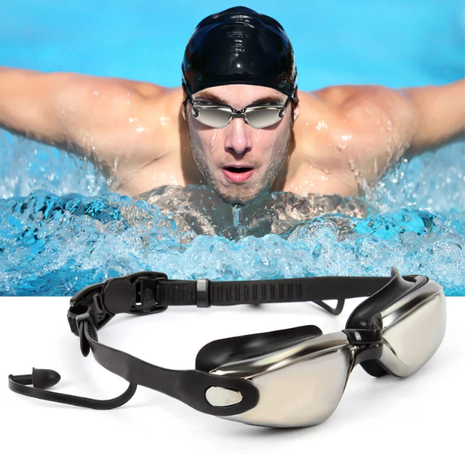 Swimming Goggles with Nose Cover Adults Anti Fog Diving Googles Swim Glasses Lot - Image 4 of 4