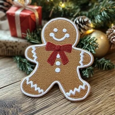Christmas Applique Patch Iron-on Stocking Clothing, Gingerbread Man Holiday Gift