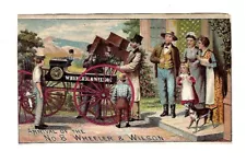 c1890 Trade Card Arrival of the Wheeler & Wilson Sewing Machine No. 8