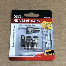 Qty.4 Xtra Seal 15-4579 Double Seal Flow Inflate Through Valve Stem Tire Caps