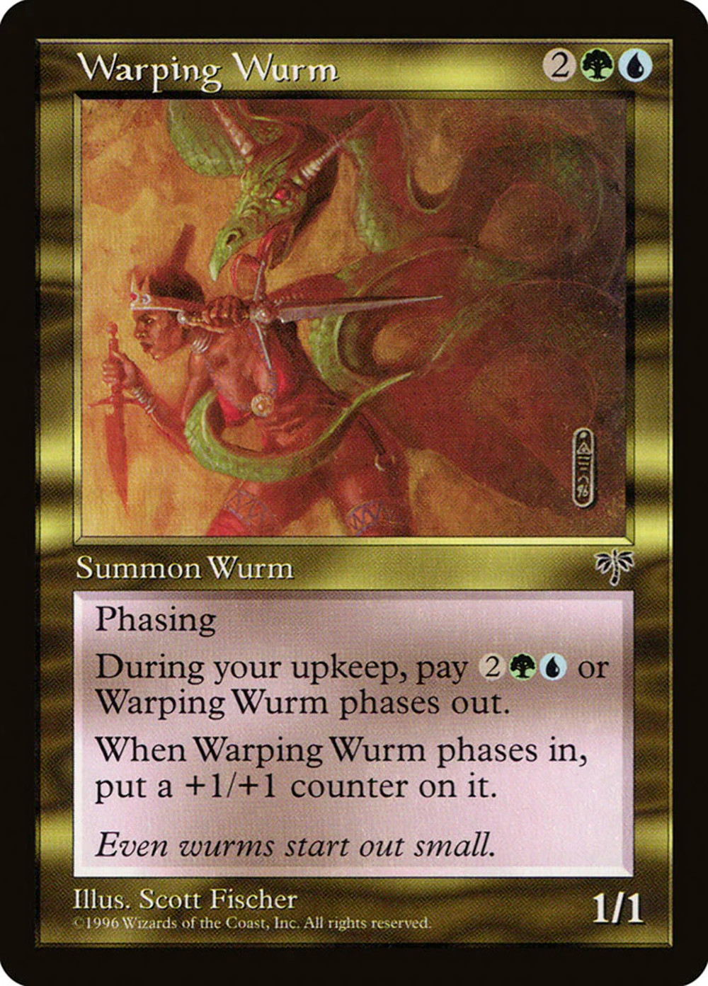 Warping Wurm SP Mirage MTG Magic the Gathering Gold English Card
