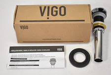 Vigo Vessel Sink Pop Up Drain Assembly & Mounting Ring Matte Black VG07000MB