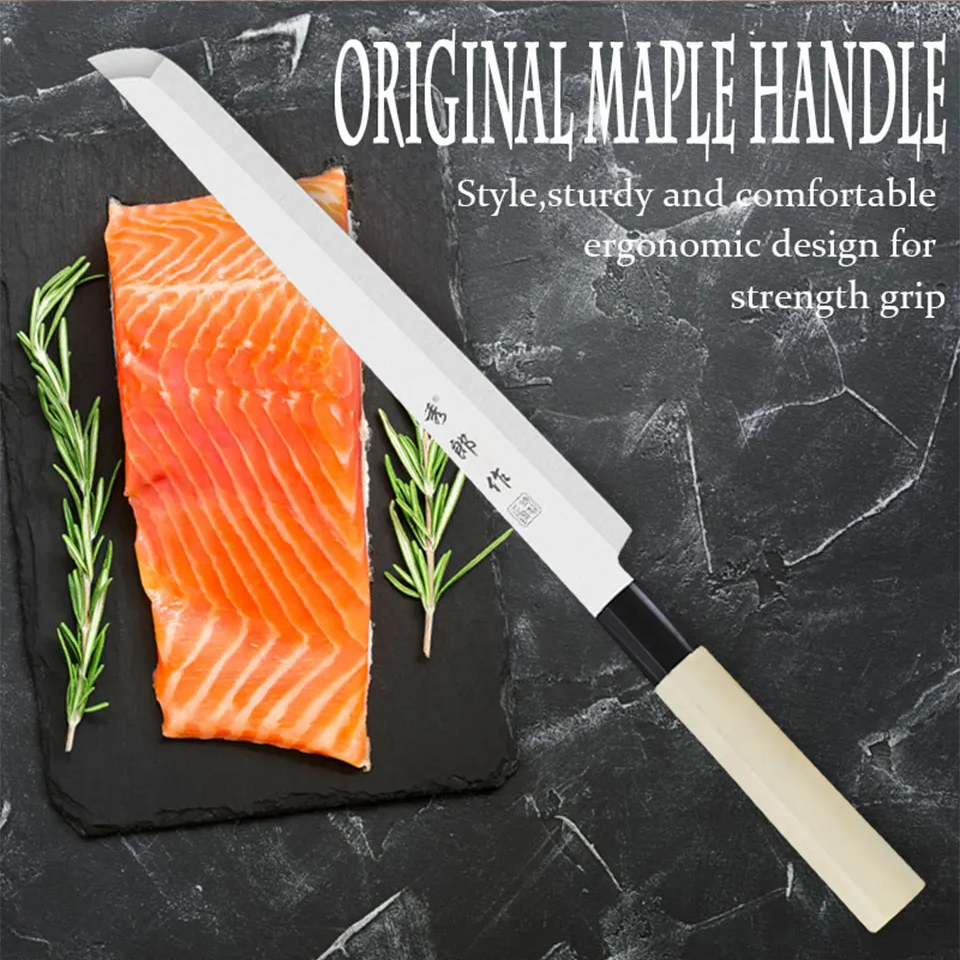 Japanese Sashimi Salmon Knife Meat Sushi Slicing Knife Chef Fish