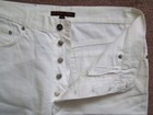 NEW Les Copains Italy White Cotton Pants Tall sz 6-8 Long Jeans Button Crotch — photo 4