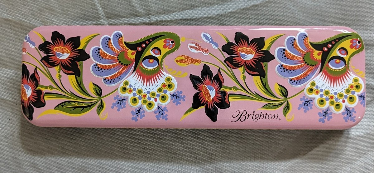 2 BRIGHTON Empty Watch Tins - Pink Floral/Black Floral - 9 1  display picture 3