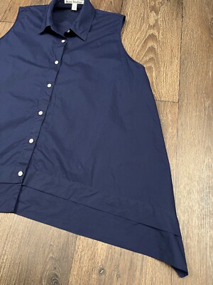 Acne Studios Late Poplin Top Shirt Sleeveless US14 Navy | eBay