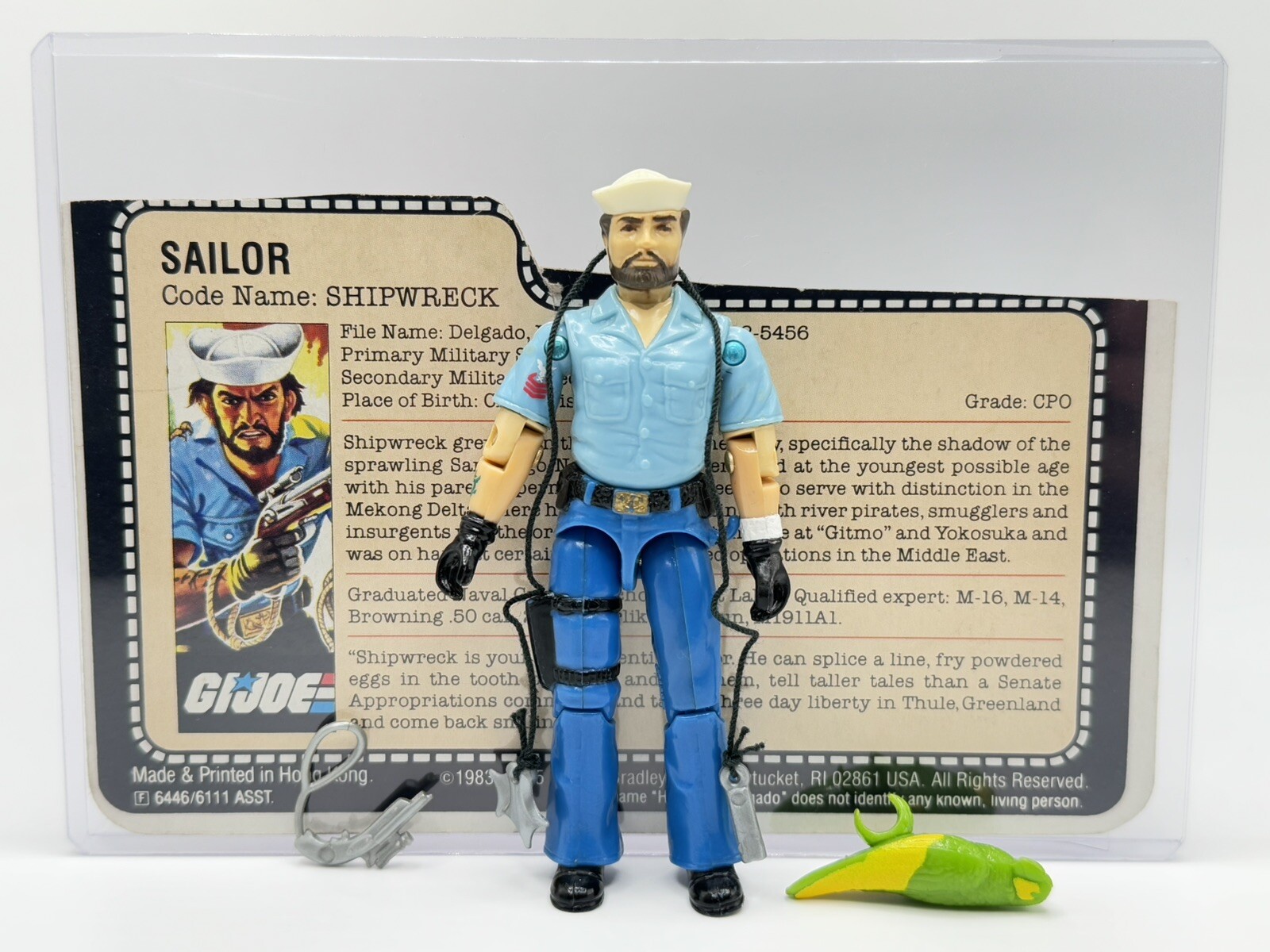 GI Joe 1985 Shipwreck 100% Complete Vintage Hasbro Action Figure With Card