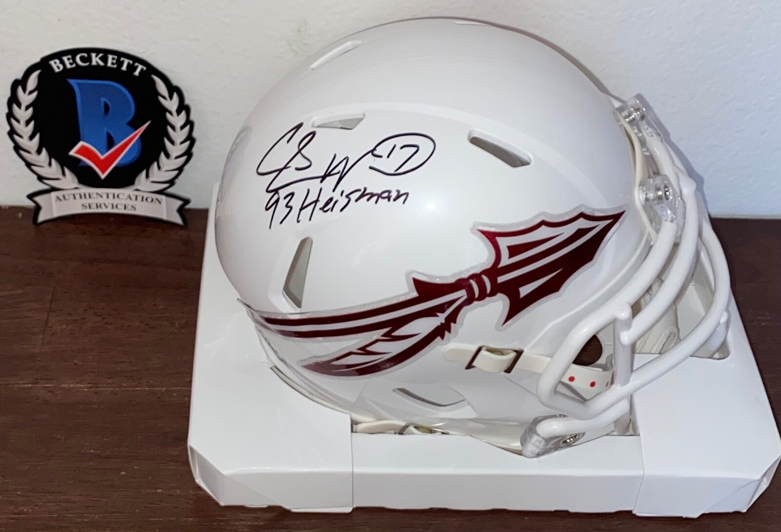 Charlie Ward Autographed Signed Florida State Seminoles Mini Helmet Beckett N 