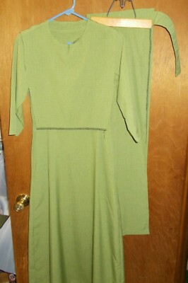 3 Pieces Amish Mennonite Hand Made Ladies Lime Green Dress EUC Plain  Clothing | eBay