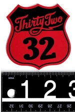 Thirtytwo Highway Sticker 2.75 in x 2.75 in Red/Black 32 Snowboarding Decal