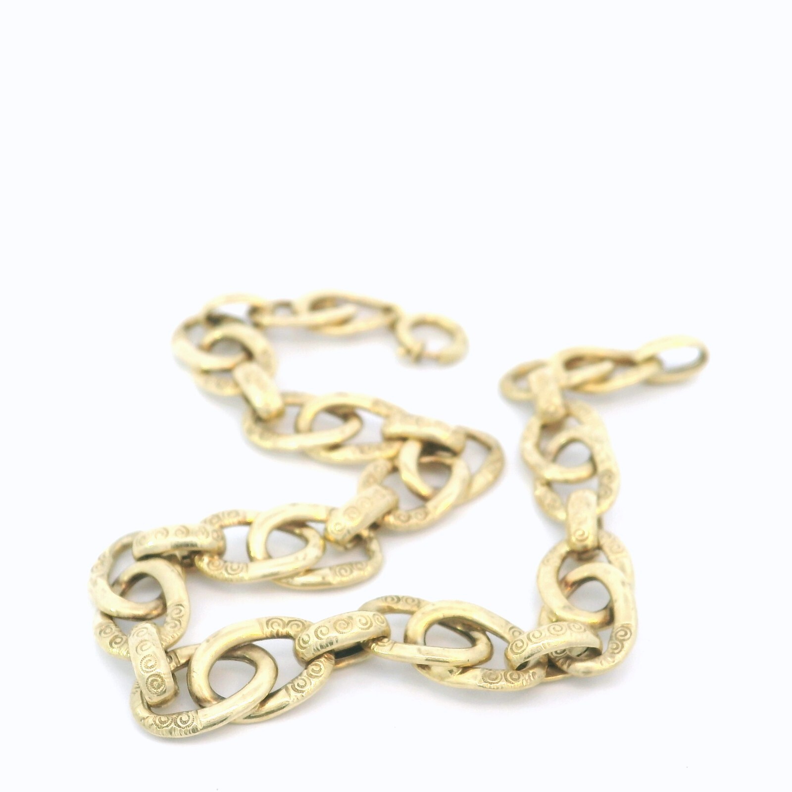 Bracelet, solid gold bracelet, link chain yellow … - image 4