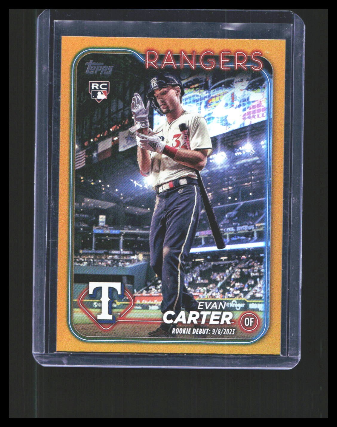 2024 Evan Carter Rookie Card Topps Update Series Gold #US58 Texas Rangers
