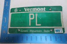Vermont License Plate Tag 2003 03 VT Vanity Initials Paul Peter L Letters PL