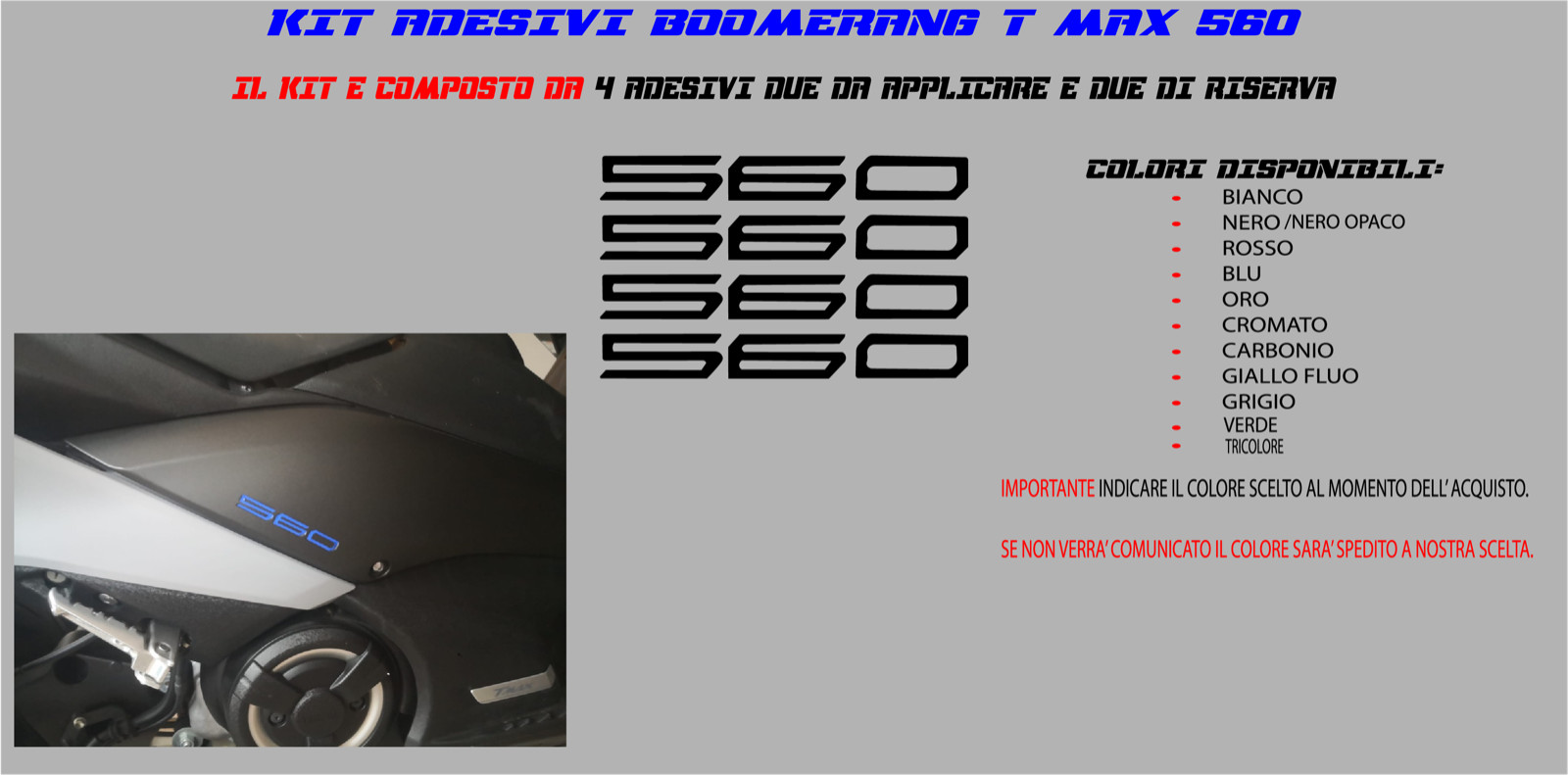KIT 4 SCRITTE BOOMERANG t max 560 2020 Yamaha SCOOTER T MAX adesivi sticker