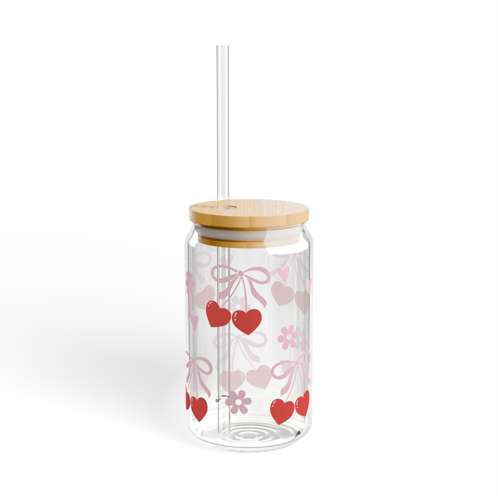 Cherry & Pink Bows Coquette Iced Coffee Cup, Glass Coffee Cup Lids and ...