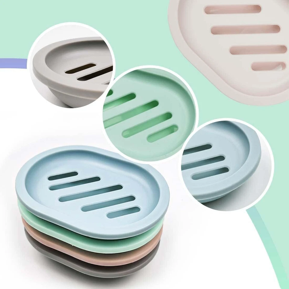 Bathroom Water Draining Soap Dish Case Holder Drainer Soap Saver Storage Box New - Image 2 of 4