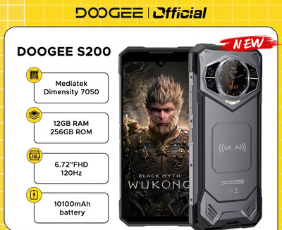 DOOGEE S200 5G Rugged Phone 6.72'' 120Hz Display 12GB RAM 256GB 100MP AI Camera
