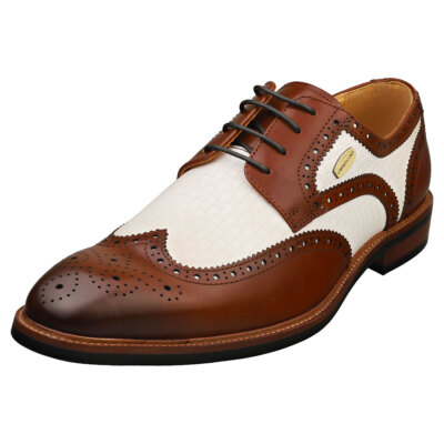 Laura Vita Andy Mens Camel Brogue Shoes - 7.5 US
