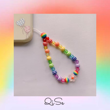 Handmade Rainbow Beaded Phone Charm Strap Lanyard Chains