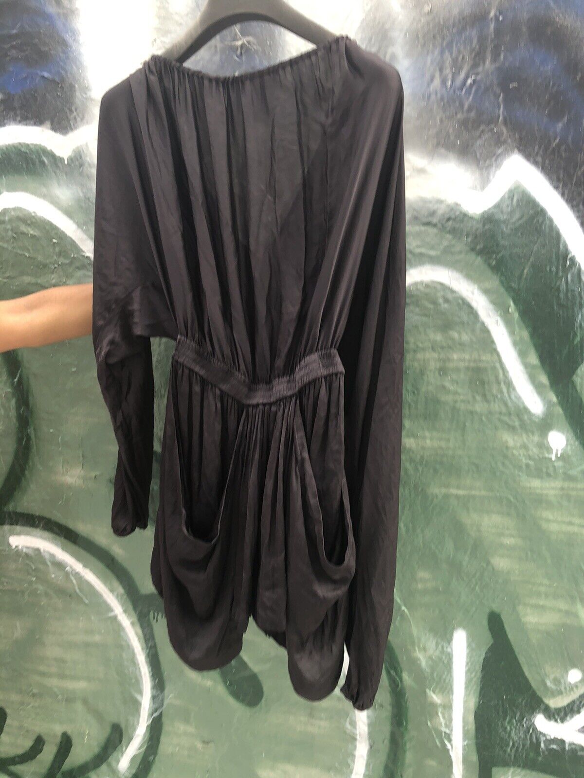 Alexander wang jumpsuit romper shorts black size 4 silk