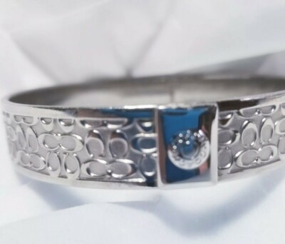 Coach Bangle Bracelet Legacy Silver Color  display picture 2