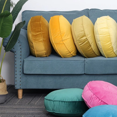 Soft Solid Velvet Pillow Case or Round Car Cushion Cover Sofa Living Room NEW - Bild 4 von 34