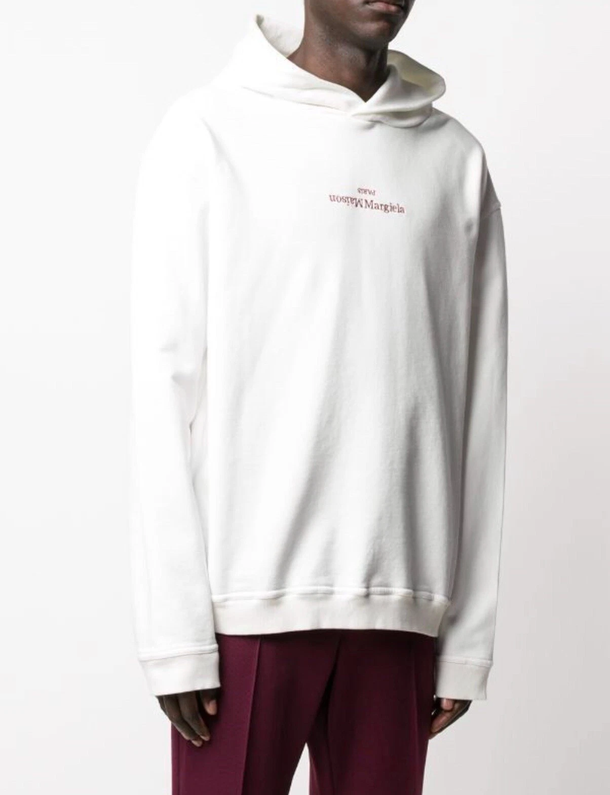 Felpa con cappuccio oversize Maison Margiela bianca