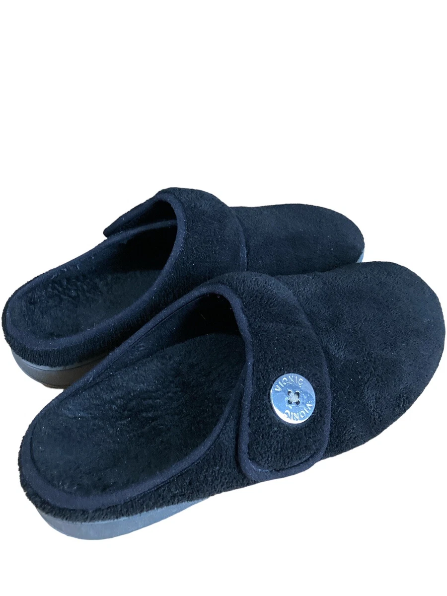 Vionic Indulge Sadie Mule Slipper Women s Size 9 Black Fleece