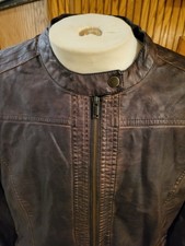 Maurices Brown Faux Leather Woman's Bomber Like Jacket Size 3
