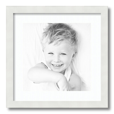 ArtToFrames Matted 16x16 White Picture Frame with 2'' Mat, 12x12 Opening 3966
