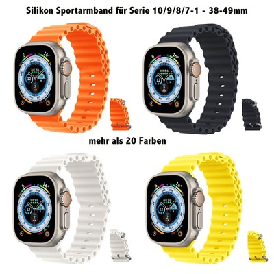  Silikon Armband Sport LOOP Ocean für Apple Watch Ultra 10/9/8/7/6-1 - 38-49mm