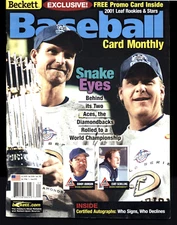 BECKETT BASEBALL CARD MONTHLY MAGAZINE 2002 RANDY JOHNSON & CURT SCHILLING