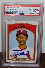 Tink Hence Signed Autographed 2021 Topps Heritage Rookie Card Cardinals PSA