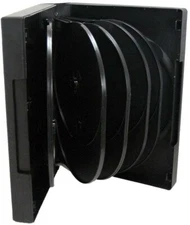 10 PK Maxtek Black 12 Disc DVD Cases with 5 Flip Trays and Outter Clear Sleeve