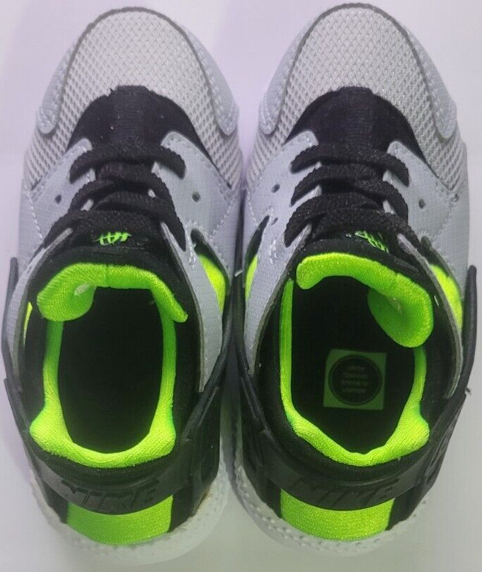 Nike Huarache Run Toddler Shoes – 8C Color volt, black gray & white