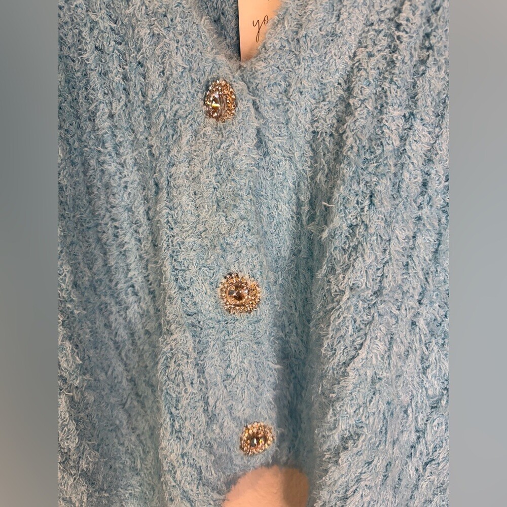 NWT SHOW ME YOUR MUMU clemmie cardi in highlighter blue knit