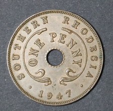 Southern Rhodesia 1947 Penny - George VI - HIGH GRADE LUSTRE