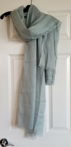 Brunello Cucinelli Cashmere Shimmer Seafoam Scarf Shawl - Picture 8 of 11