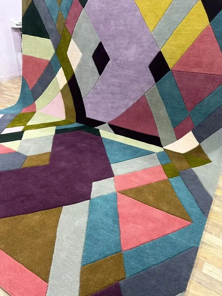 8x10 Rug Multi Color Hand-Tufted Nz Wool Soft Beautiful soft Quality office Rug - Image 3 of 4