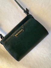 Dark Green Faux Leather Small Crossbody Bag with Magnetic Snap