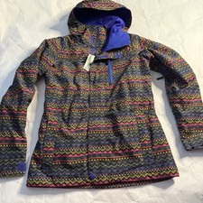 Burton Womens Dryride Snowboard Ski Jacket Multicolored Aztec Purple Geo Print
