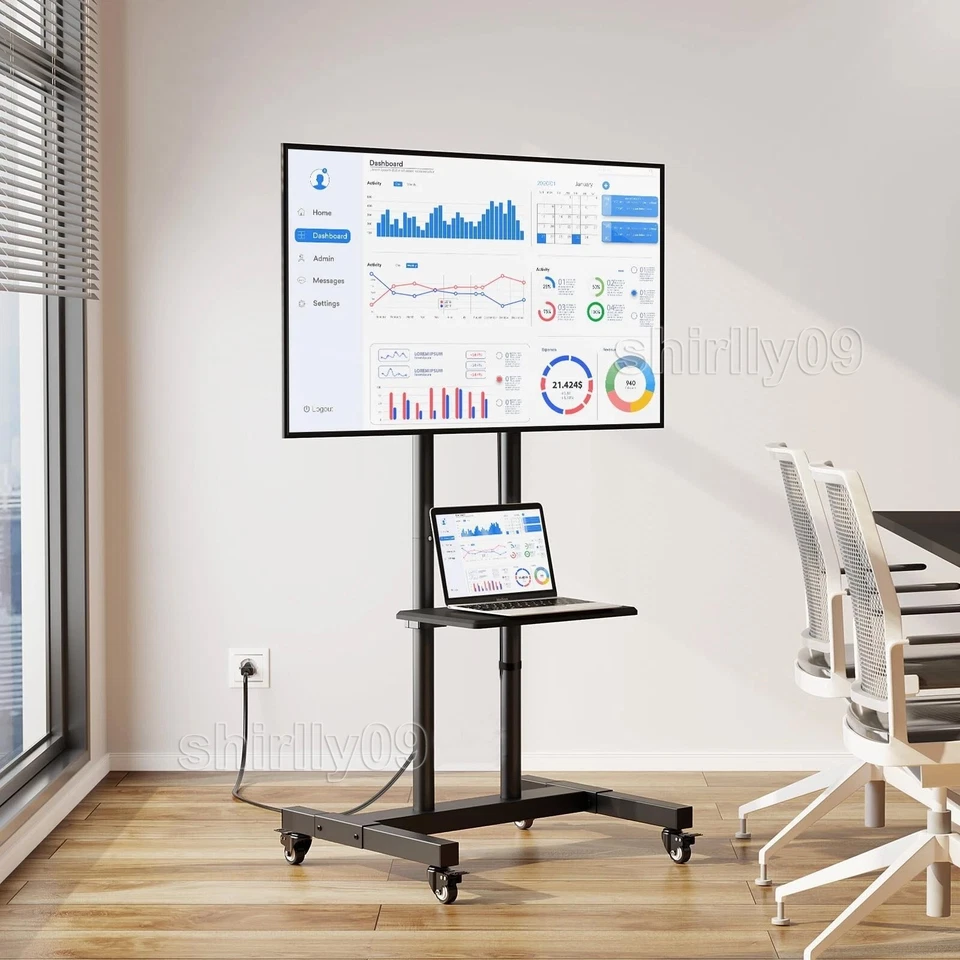 TV Ständer Rollbar 32-75" TV Standfuß Fernsehhalterung Fernsehständer Rollen DE