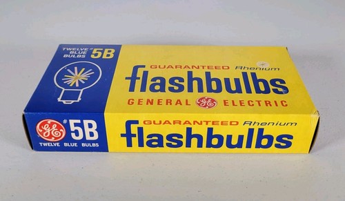 Lampadine Flash Vintage GE General Electric Rhenium # 5B Confezione 12 Lampadine Blu Nuove - Foto 2 di 11