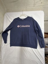 Columbia Sportswear Company Navy Blue Crewneck Sweatshirt with Pink Logo XXL