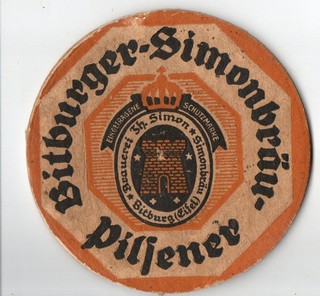 VK Bierdeckel Brauerei Th.Simon Simonbräu Bitburg Eifel Rückseite