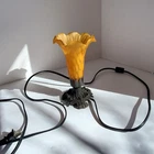 VTG. Meyda 8” Golden Amber Tiffany-Style Pond Lily Accent Lamp