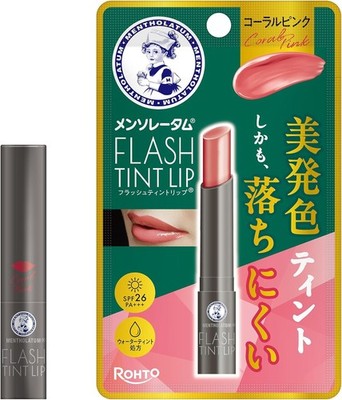 Mentholatum Flash Tint Lip Coral Pink SPF26 PA+++ Perfume-Free 2g