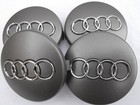 4 Silver Gray AUDI Alloy Wheel Centre Hub caps 60 mm Badges Emblems NEW