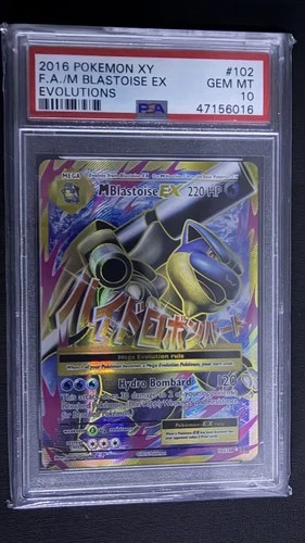 2016 POKEMON XY EVOLUTIONS #102 FULL ART/M BLASTOISE EX PSA 10
